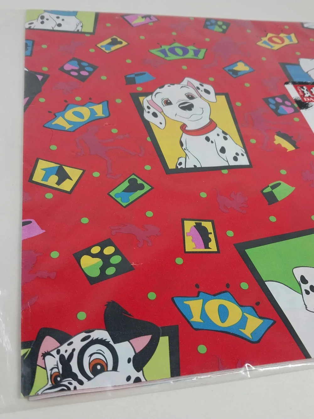 Vintage Retro 90s Disney 101 Dalmatians Gift Wrap Paper 2 Sheets 8 sq ft Kidcore